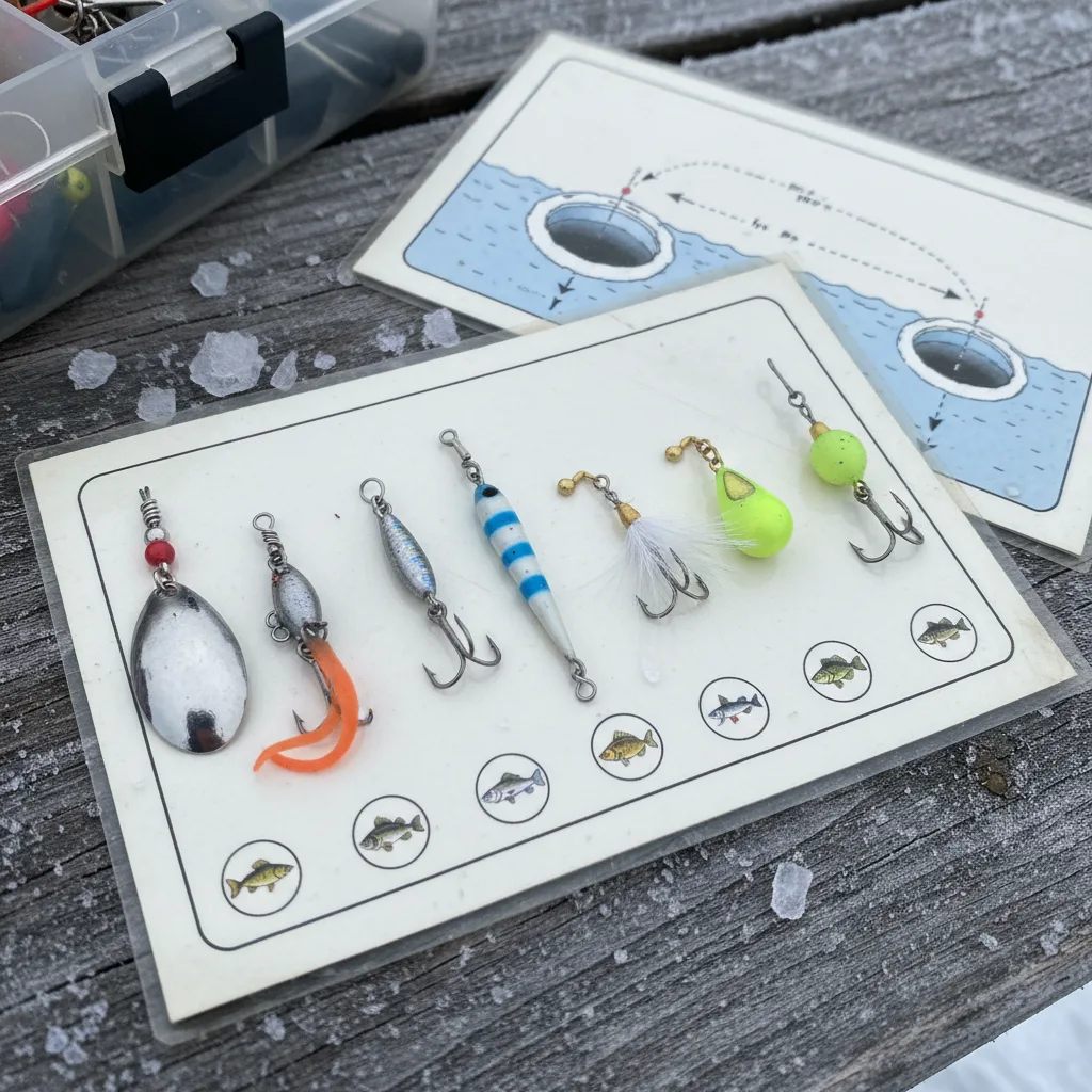 Selection of effective ice fishing lures
