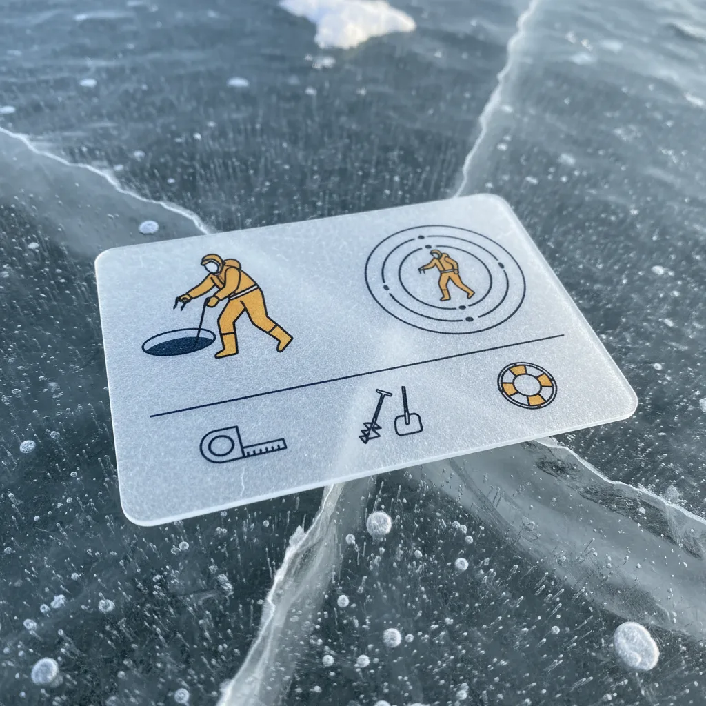 Demonstrating safety drills on ice