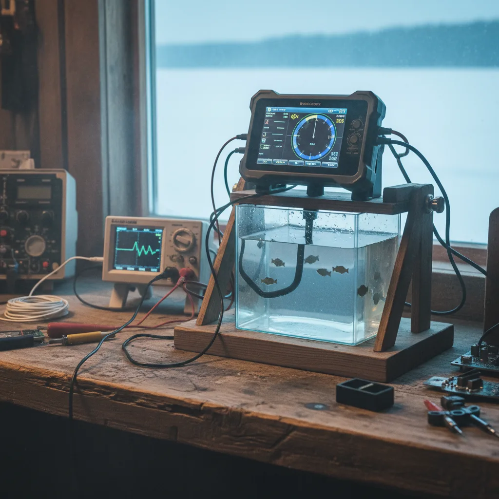 Testing new sonar on frozen lake